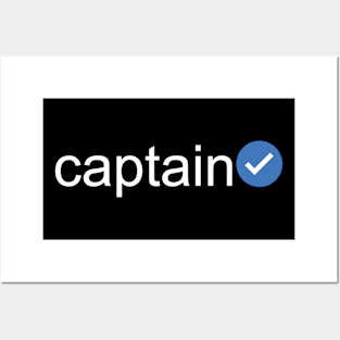 Verified Captain (White Text) Posters and Art